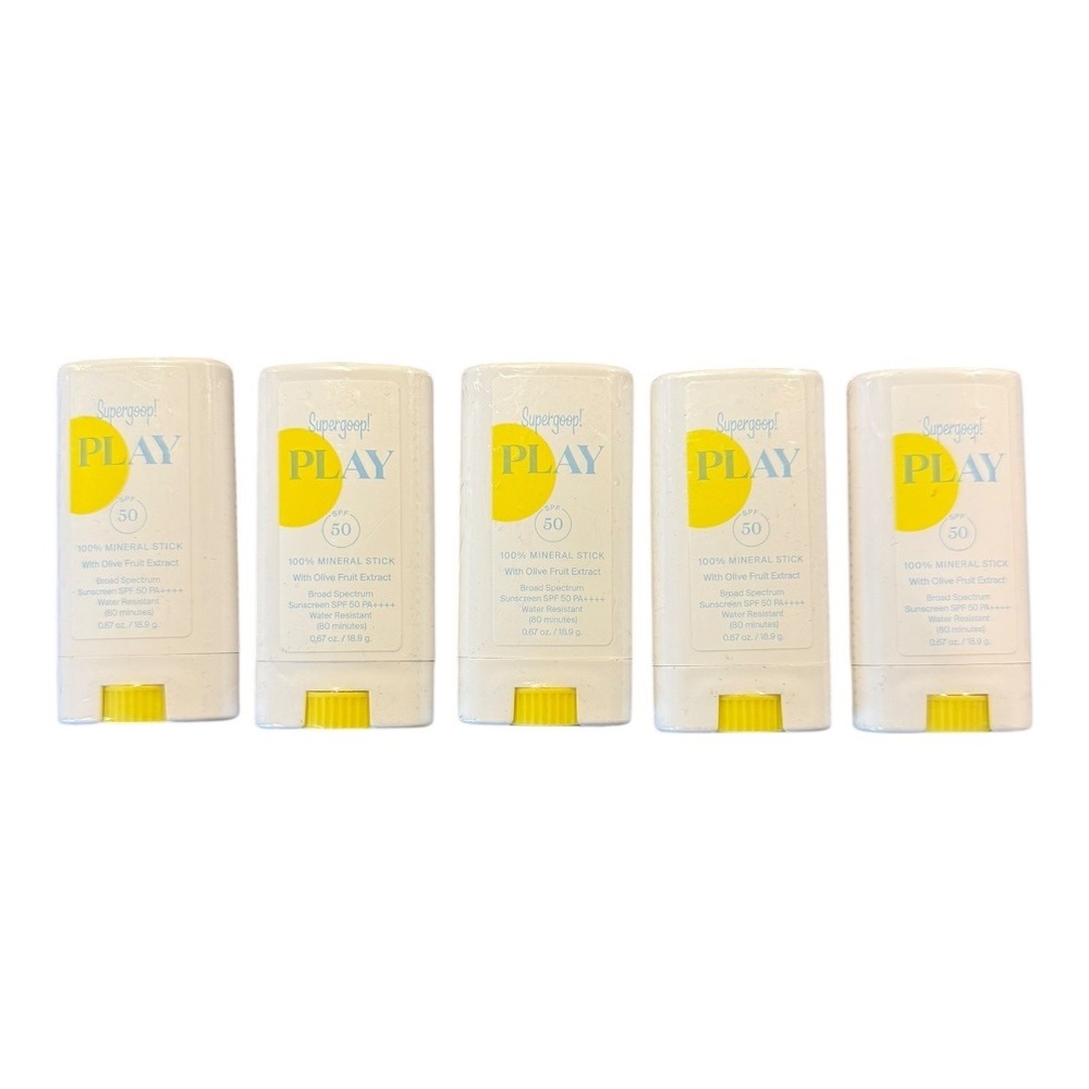 Supergoop! PLAY 100% Mineral Sunscreen Stick SPF 50‎ Lot of 5 NEW